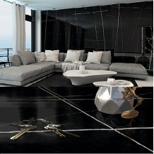 SAHARA BLACK Rettif: Γυαλιστερά Lux Δαπέδου &Τοίχου 60x60cm